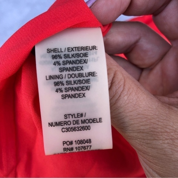 Alice + Olivia Red Orange Racerback Silk Blend Mini Dress Large - Picture 6 of 7